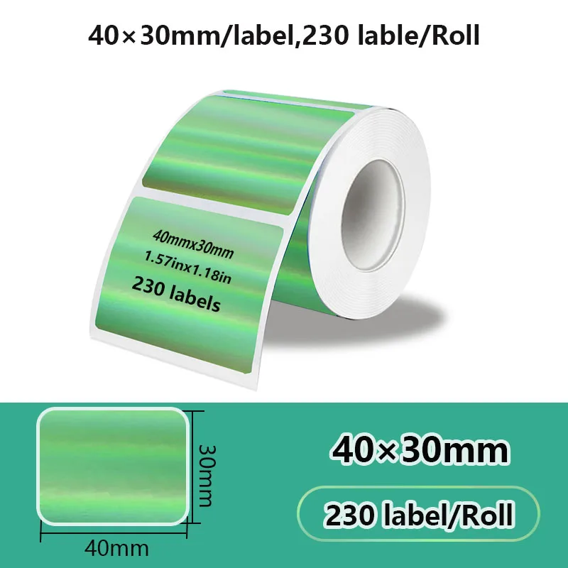 1 Rolle Etikettenaufkleber, Thermoetiketten, wasserfest, 50 x 50 cm, 40 x 30 mm, Klebepapier
