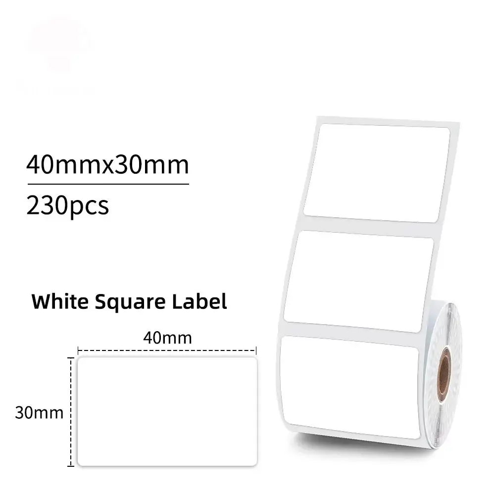 1 Rolle 40x30mm Weiße Mehrfarbige Thermoetiketten, passend für Phomemo M200/M210/M110/M120/M108/P50/P80