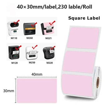 1 Rolle 40x30mm Weiße Mehrfarbige Thermoetiketten, passend für Phomemo M200/M210/M110/M120/M108/P50/P80