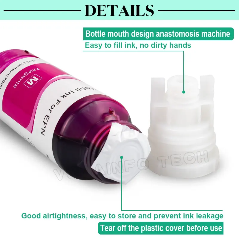T544 544 Dye Ink 70 ml Flasche Nachfüllset Fit CISS passend für Epson – Bild 3