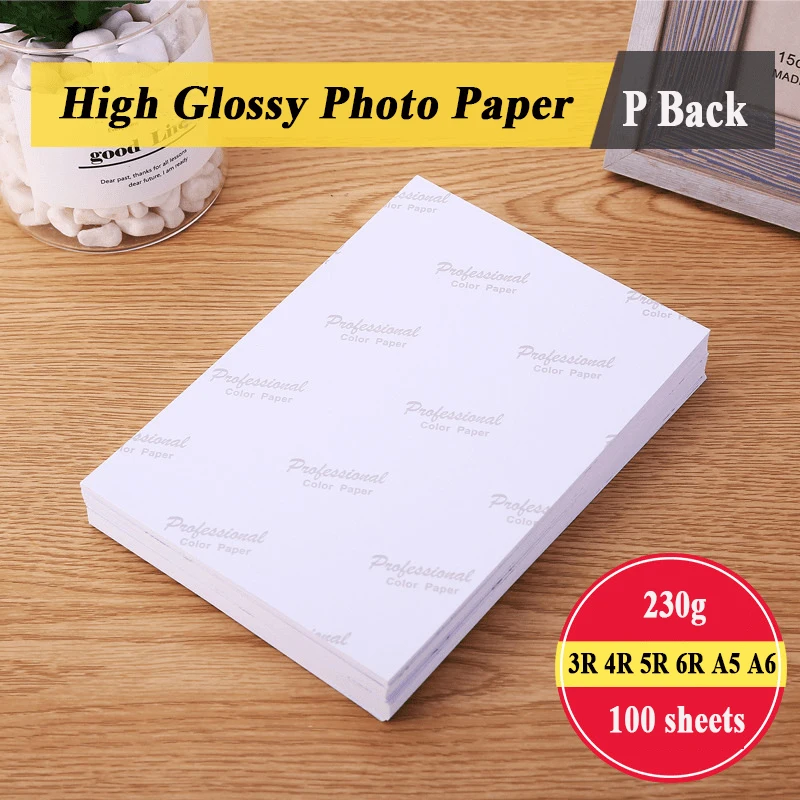 Foto Papier 3R 4R 5R 6R A5 A6 100 blätter 230g passend für Inkjet Drucker Hochglanz Fotografische Beschichtet