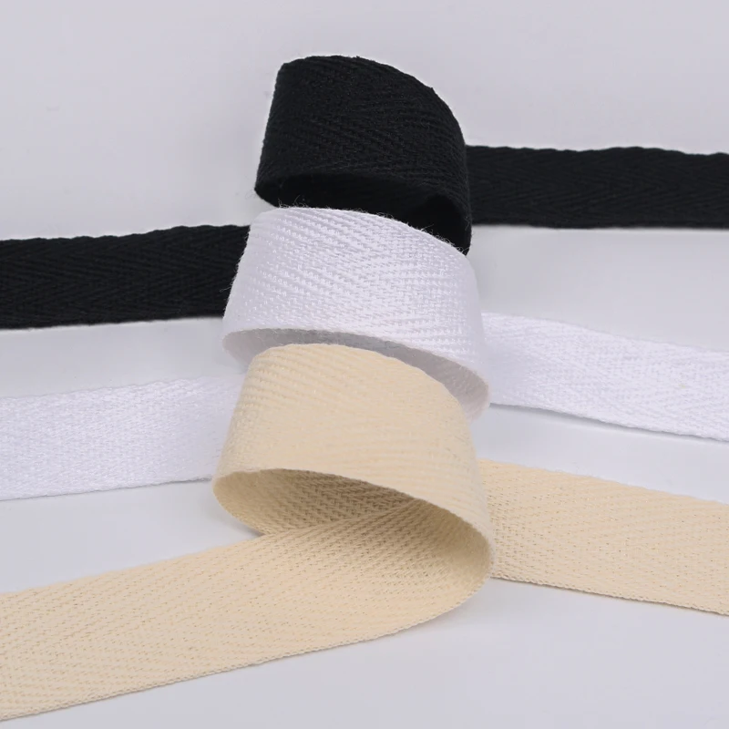 Natürliche Weiß Schwarz Ribbon10/15/20/25/30/40mm Baumwolle Gurtband – Bild 3