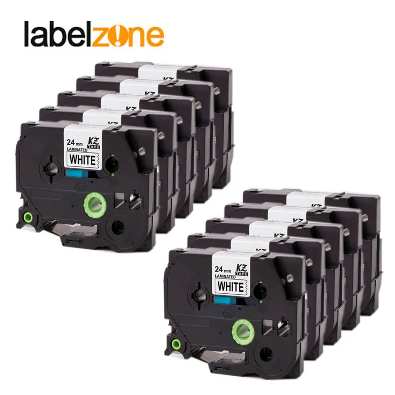 24mm Tze251 Schwarz auf Weiß Tz-251 passend für Brother P-touch Label Drucker Laminiert Tze Label (10 Stück)