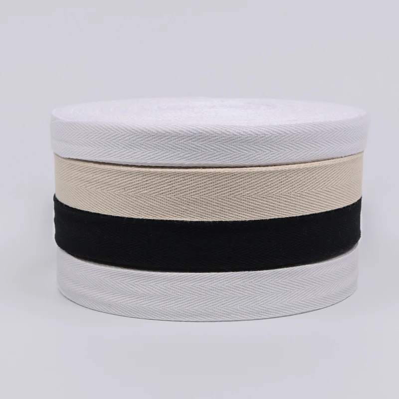 Natürliche Weiß Schwarz Ribbon10/15/20/25/30/40mm Baumwolle Gurtband – Bild 2