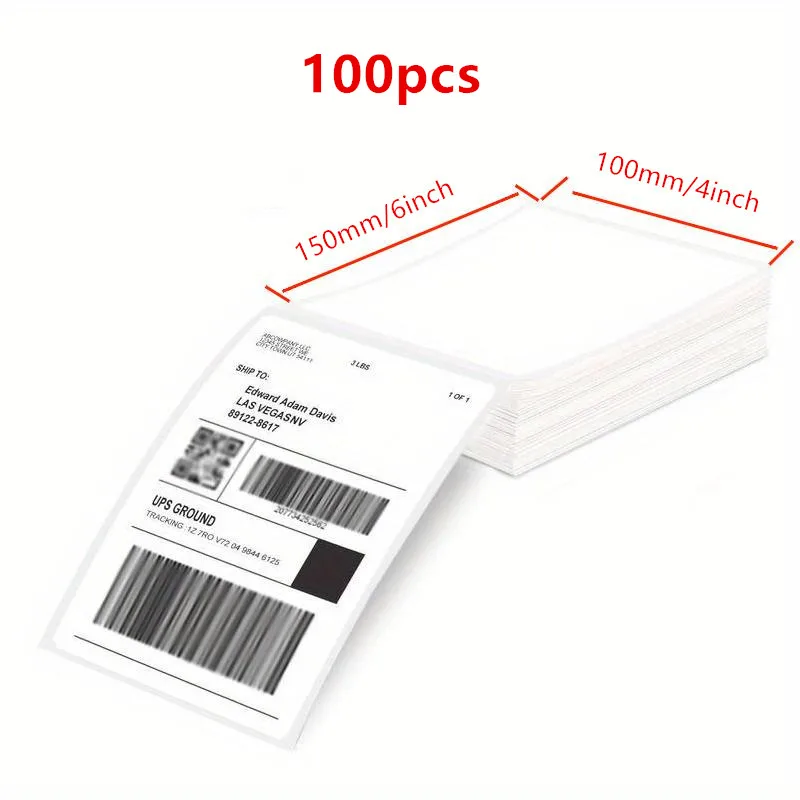 10 x 15 cm Thermodirekt-Etiketten, 500 Etiketten pro Packung, Starker Klebstoff, Wasser- und Fettbeständige