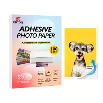 100 Blatt Glänzendes Aufkleberpapier passend für Tintenstrahldrucker Bedruckbares Selbstklebendes Fotopapier