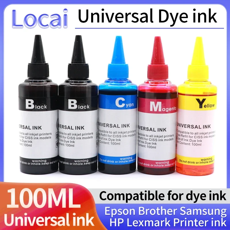 100ml universelles Tinten nachfüll set passend für Epson Canon HP Bruder Lexmark Drucker Tinte nachfüllbare