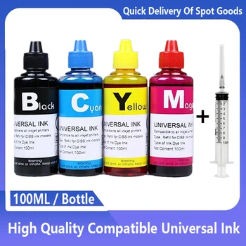 100ML Universal Nachfülltinten-Set passend für Epson, Canon, HP, Brother Tintenstrahldrucker CISS Kartusche