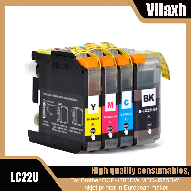 Vilaxh LC22U LC22UXL Kompatible Tintenpatrone passend für Brother DCP-J785DW MFC-J985DW Tintenstrahldrucker