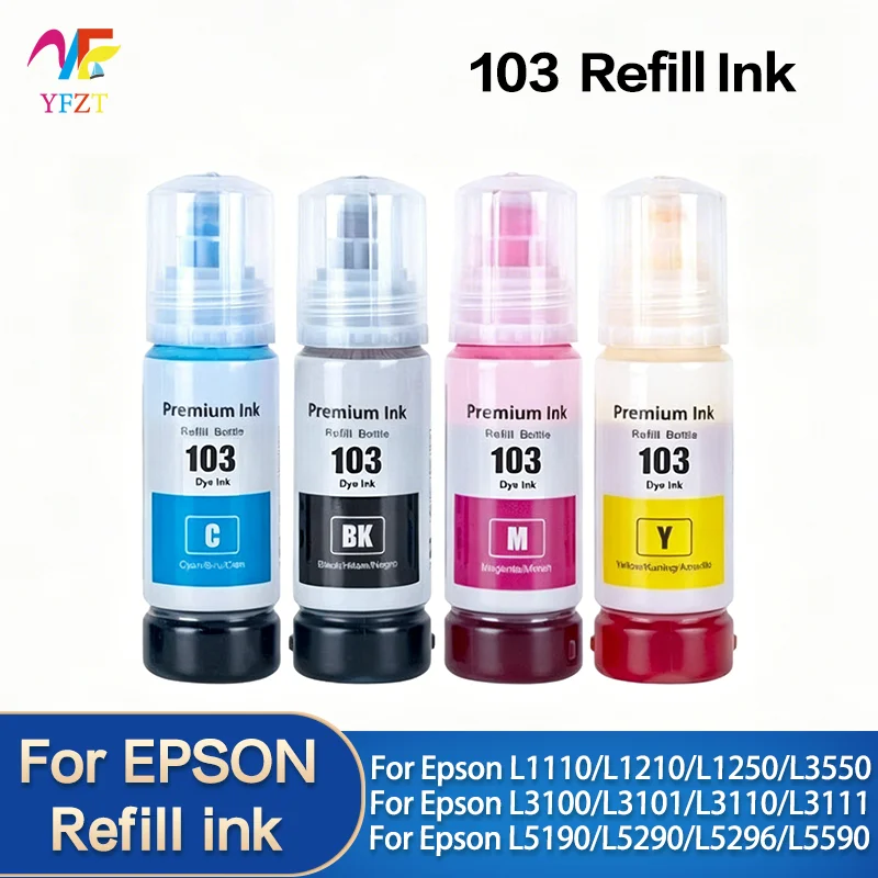 103 EP103 T103 Nachfülltinte passend für Epson EcoTank L1110 L3100 L3110 L3111 L3116 L3150 L3151 L3156 L3160