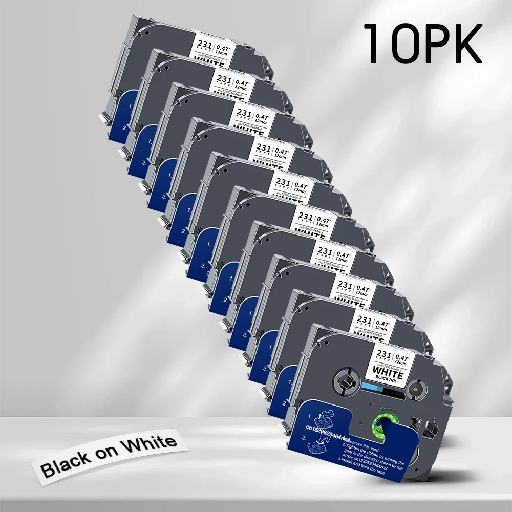Farbband passend für Brother Etikettenband 12 mm Brother tze Tape tze-231 tze131 tze631 Kompatibles Brother