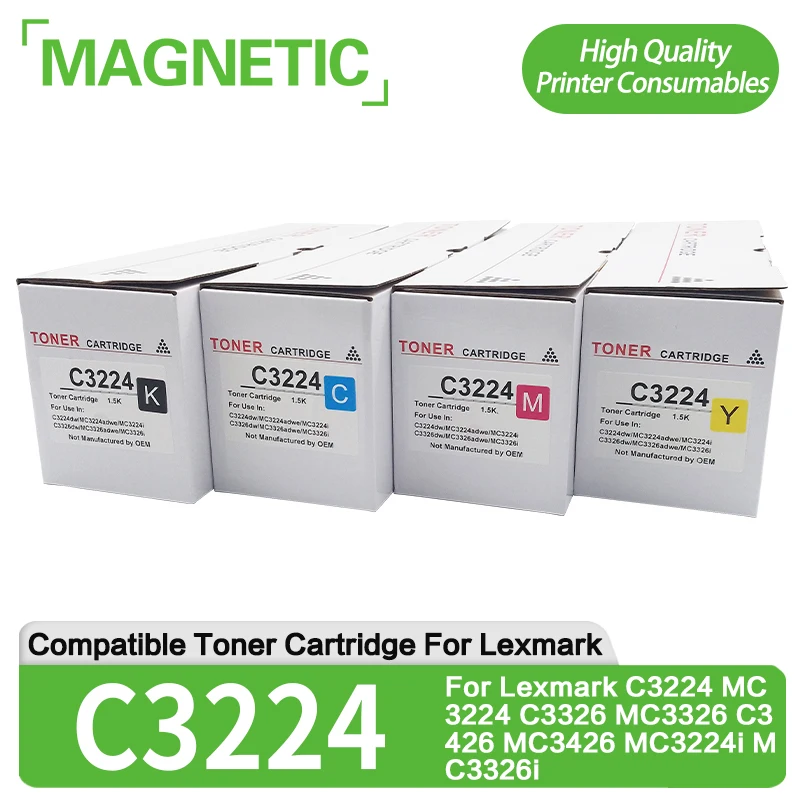 Mit Chip 1,5K Tonerkartusche passend für Lexmark C3224 C3224dw MC3224dwe MC3224adwe MC3224i MC3324DW