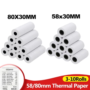 58mm/80mm Thermopapier passend für Mini-Thermo-Belegdrucker POS-Drucker 5,1 cm-Papierrollen für Geschäftliche