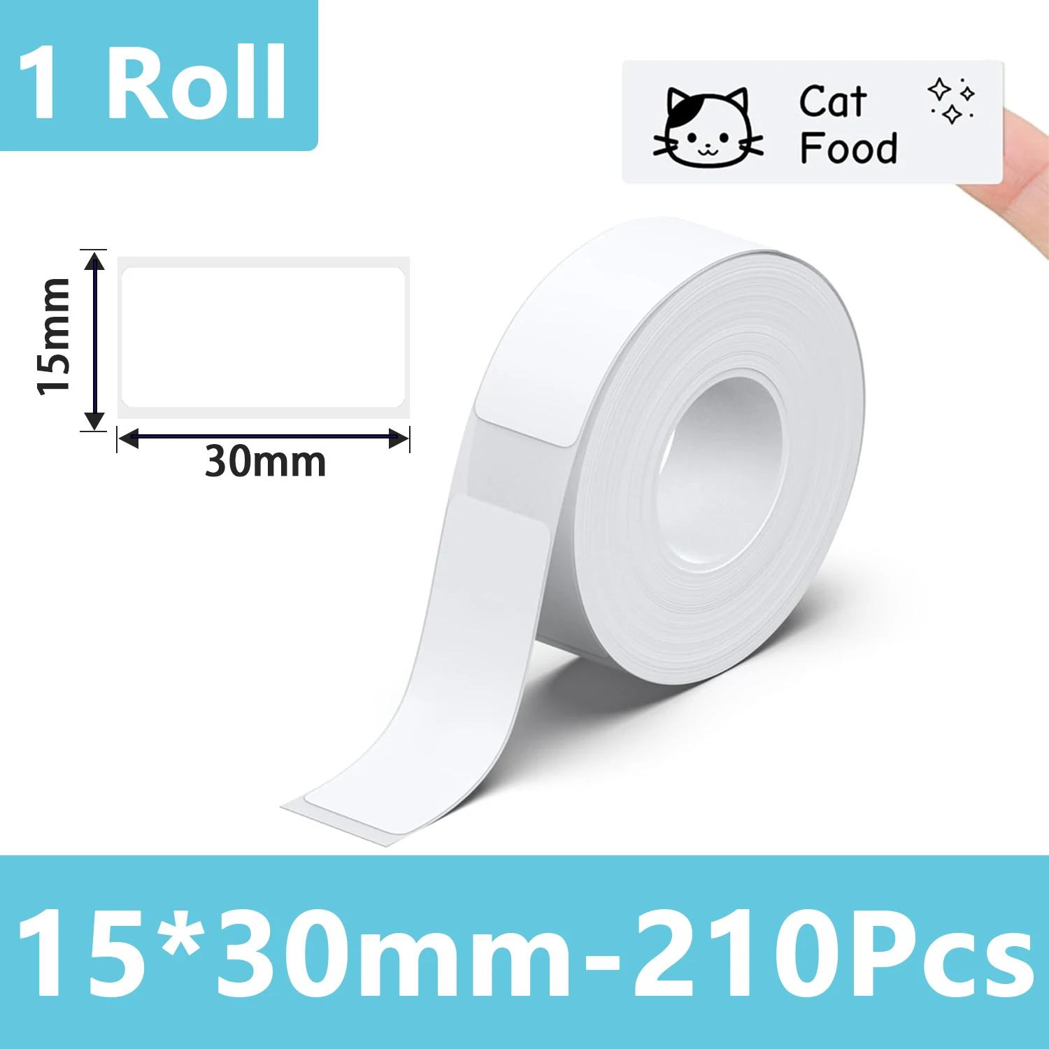 Marklife 1/3/6 Rollen Thermo-Etikettenkleber, weißer Aufkleber, transparentes UV-Papier, passend für P15 P12