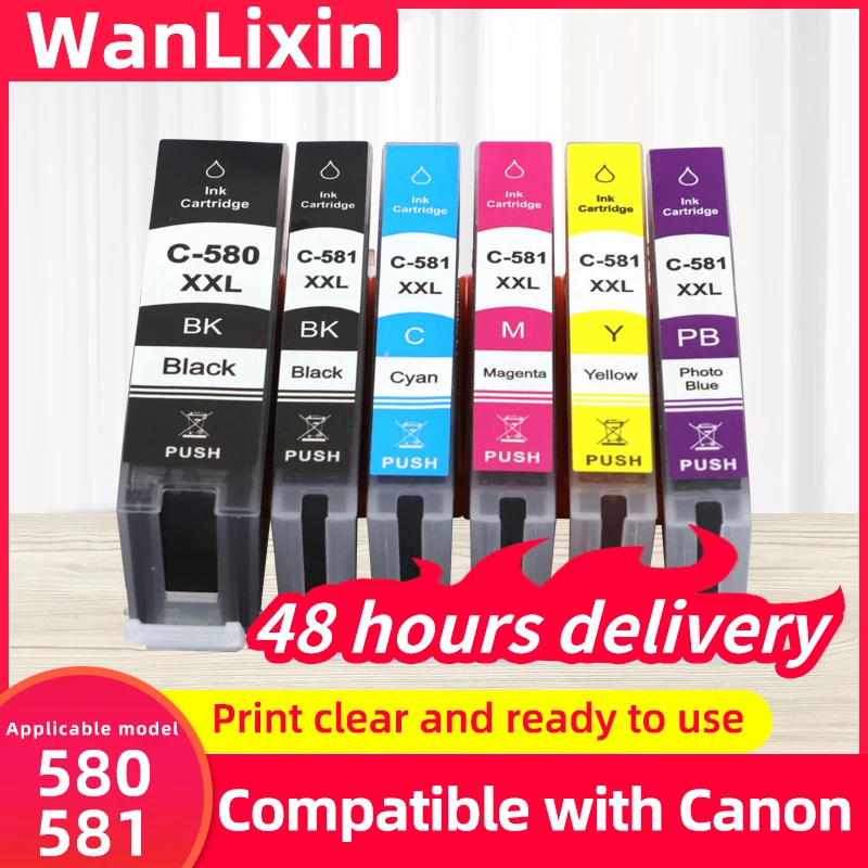 PGI-580 CLI581 Fünf-Sechs-Farben-Tintenpatronen passend für kompatible Canon TS6150 TS6151 TS6250 TS6251