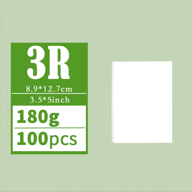 3R 4R 5R A5 Hochglanz-Fotopapier mit mehreren Spezifikationen, Fotodruckpapier, Tintenstrahldrucker, 180 g