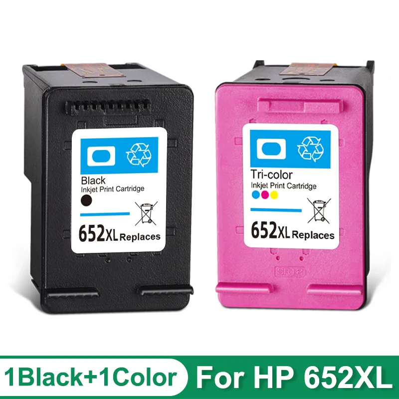 Hicor 652XL 652 Tintenpatrone Ersatz passend für HP652 XL für HP Deskjet Drucker 1115 1118 2135 2136 2138 3635