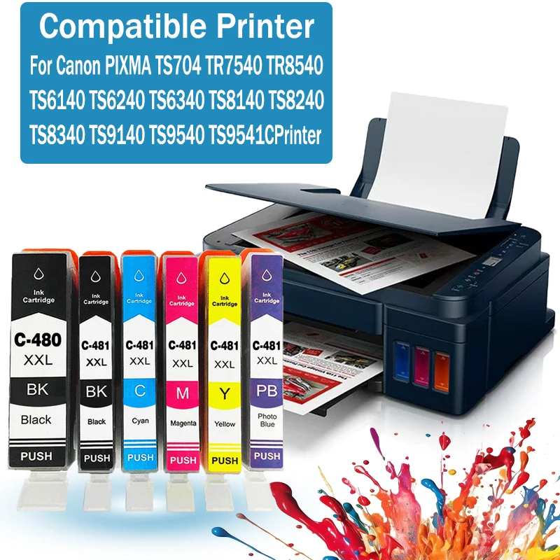 PGI-480 CLI-481 Tintenpatrone passend für Canon TS704 TR7540 TR8540 – Bild 5