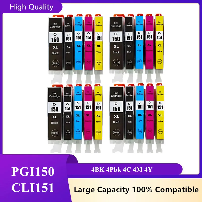 PGI150 CLI151 Kompatible Tintenpatronen PGI 150 CLI 151 passend für Canon PIXMA MG7510 IP7210 IP8710 MX721
