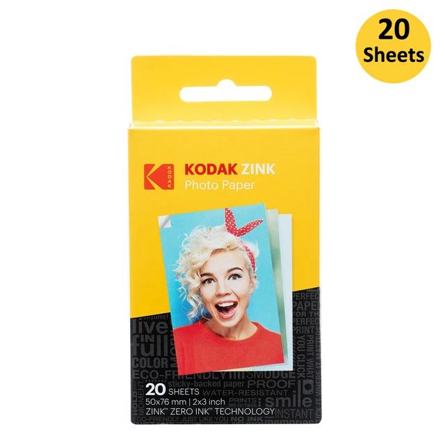 20-100 Blatt für Kodak 2"x3" Premium Zink-Fotopapier, passend für Kodak Smile, Kodak Step, PRINTOMATIC