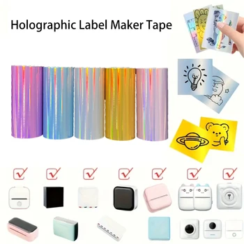 57 mm x 3,5 m holografisches Thermopapier, kontinuierliche Rolle passend für M02/T02/A6-Drucker - Silber