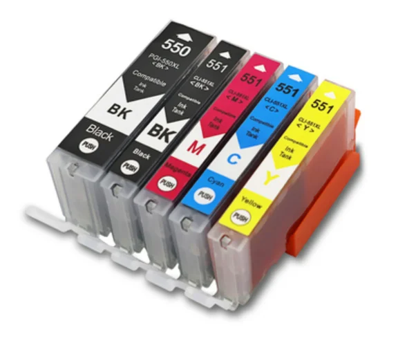 PGI 550 CLI 551 Kompatible Tintenpatronen passend für Canon MG6350 MG7150 IP8750 Ip7250 Drucker PGI-550 CLI