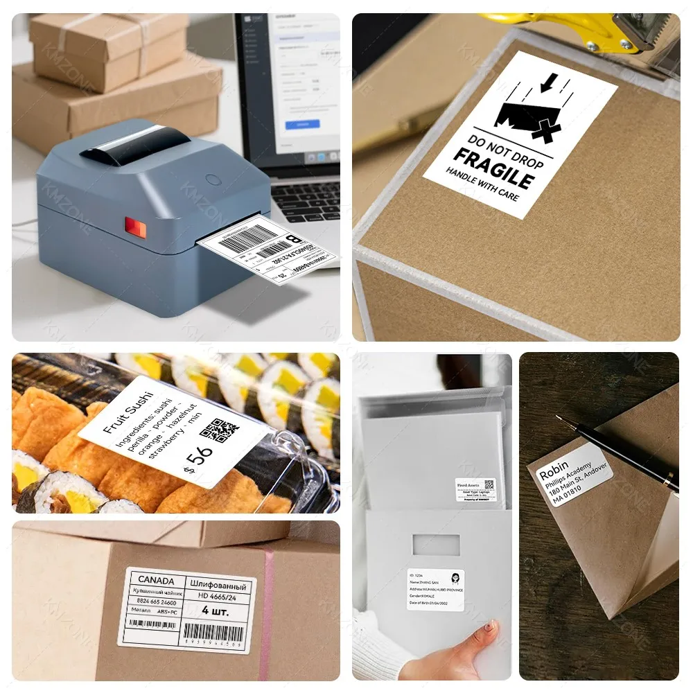10 cm Thermo-Etikettenaufkleber Frachtbriefdrucker 1D 2D Barcodes – Bild 6