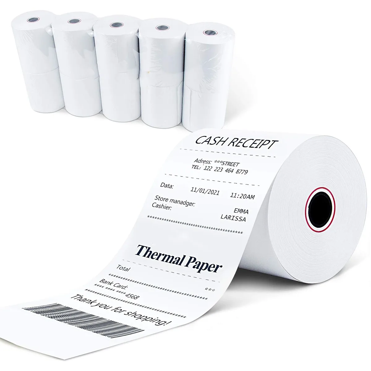 3 1/8x50 Thermopapier (80mm x 50m) passend für quadratisches Pos-System, Register-Thermo-Quittung papierrollen