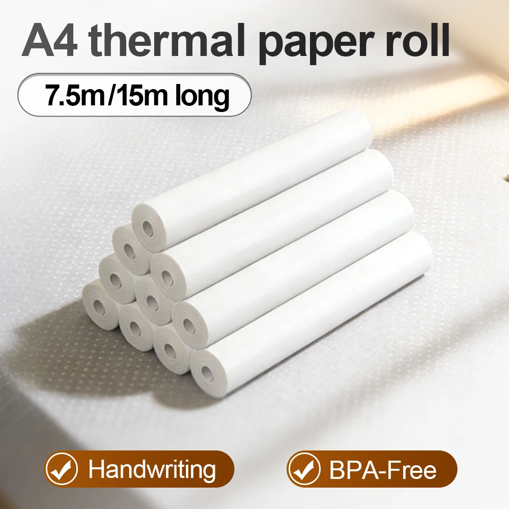 2 Rollen A4 Thermopapier 7,5m Schnelltrocknend und beschreibbar 15m große Thermopapierrolle