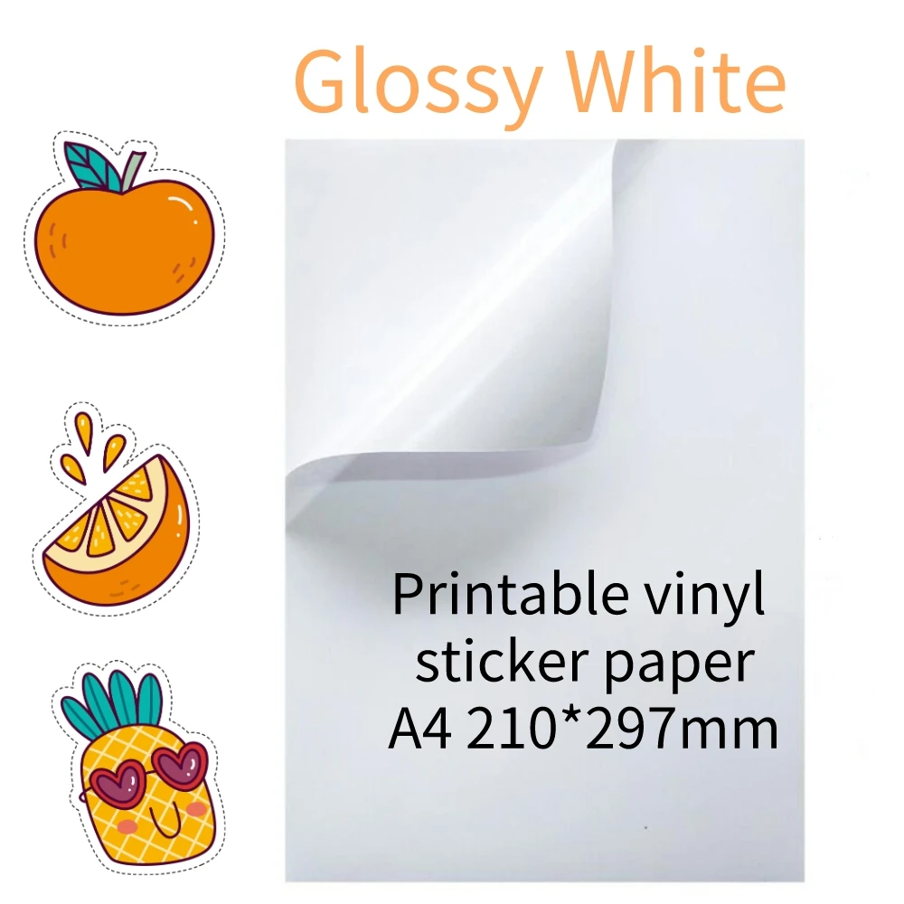 10 Blatt bedruckbares Vinyl-Aufkleberpapier A4, glänzend, selbstklebend, transparent, wasserdicht