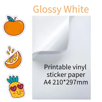 10 Blatt bedruckbares Vinyl-Aufkleberpapier A4, glänzend, selbstklebend, transparent, wasserdicht, passend
