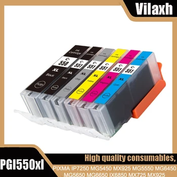 Vilaxh PGI550 CLI551 PGI 550 CLI 551 Tintenpatronen passend für Canon Pixma MG 5450 5550 6350 6450 7150 8750