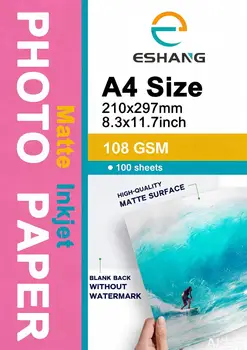 A4 Mattes Fotopapier 21 x 30 cm 108 g/m² Perfekt passend für Farbtintenstrahldruck Designvorschläge Flyer