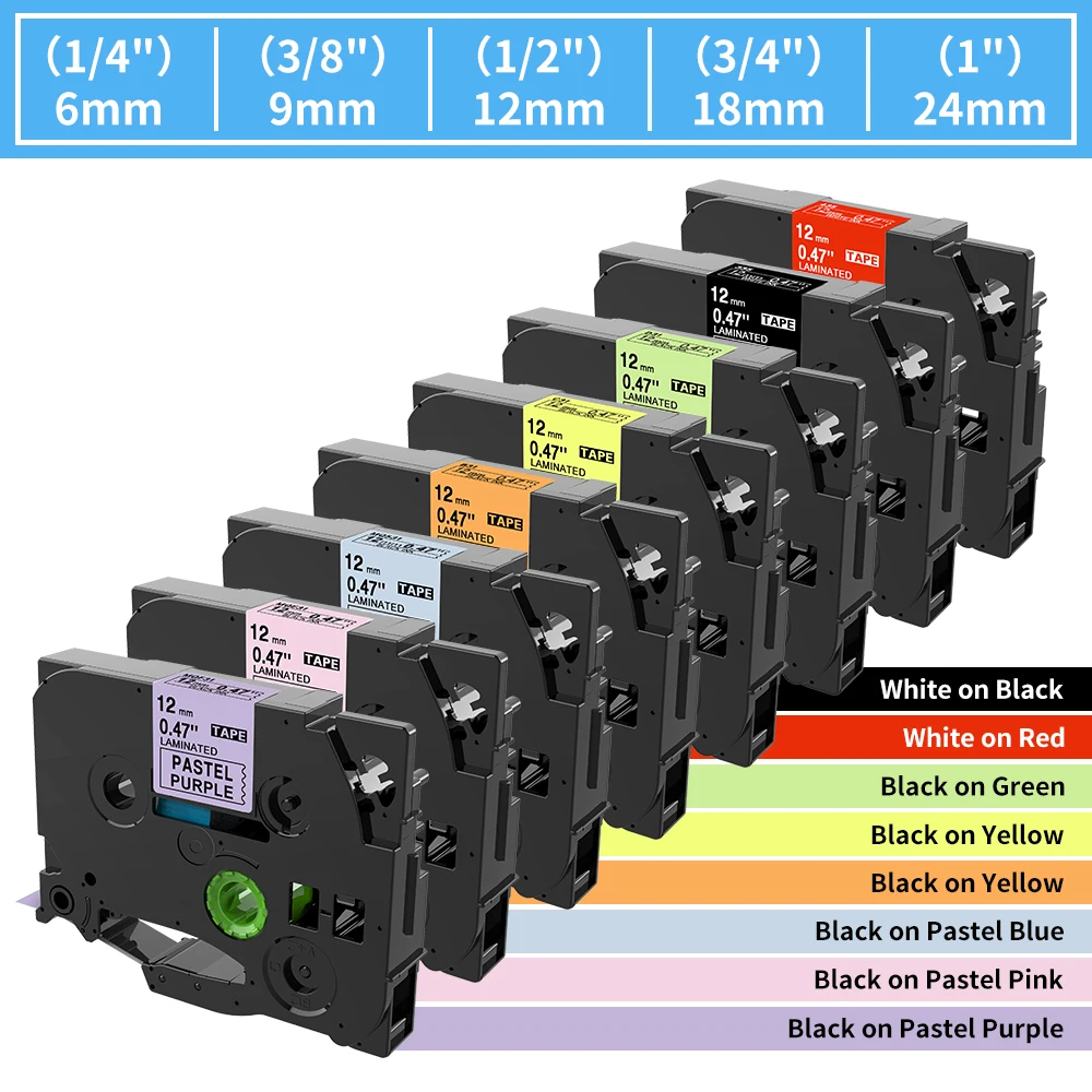 TZE-231 etiketten band passend für bruder etiketten band 12mm für p-touch etiketten hersteller h110 h200