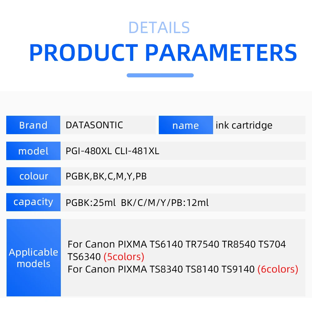 PGI-480 CLI-481 tinten patrone passend für canon pixma ts6140 tr7540 – Bild 3