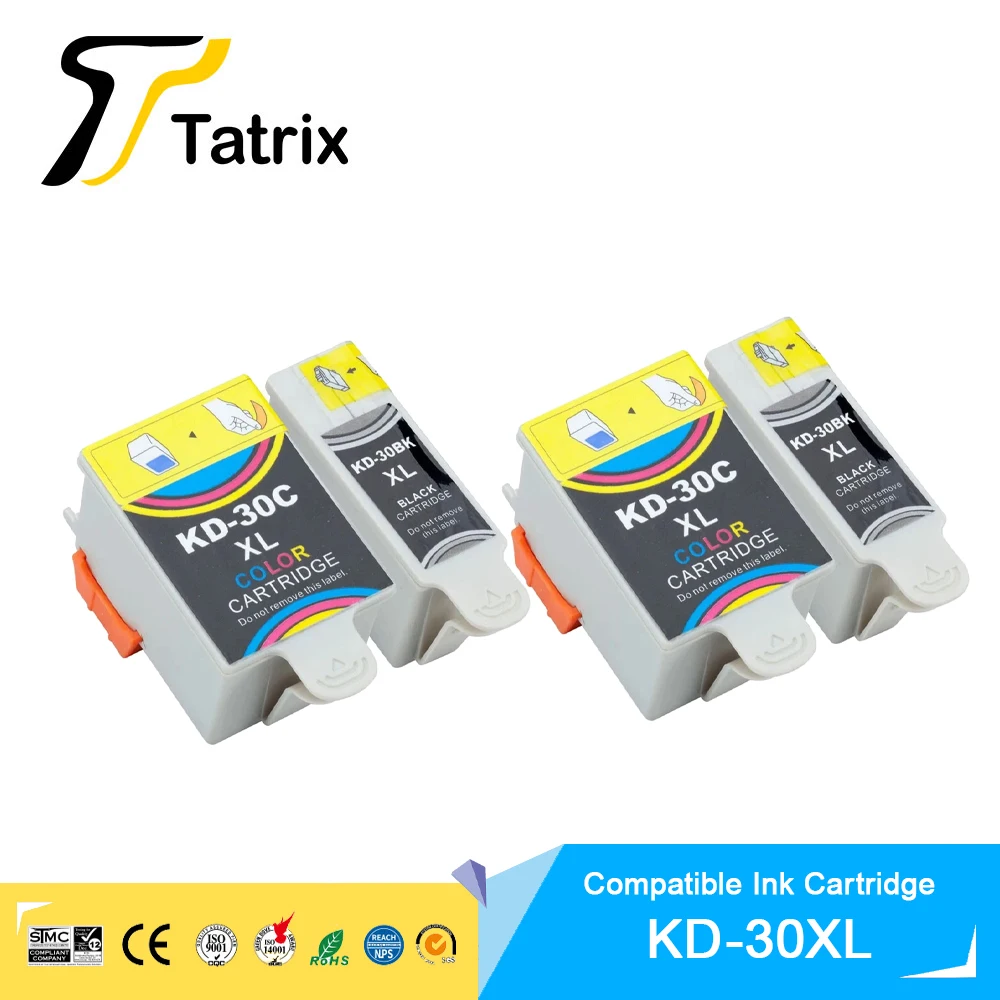 Tatrix Kodak 30 XL 30XL Premium Farbe Schwarz Kompatible Tintenpatrone passend für Kodak ESP C310 C110 C315