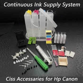 Continuous Ink Supply System Universal Color CISS Kit Accessaries Tank Ersatz passend für HP für Canon Drucker