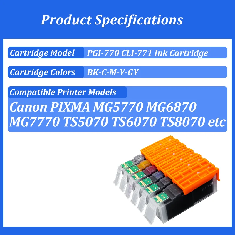 PGI-770 CLI-771 PGI770 CLI771 Tintenpatrone-1~3 SET passend für Canon – Bild 2