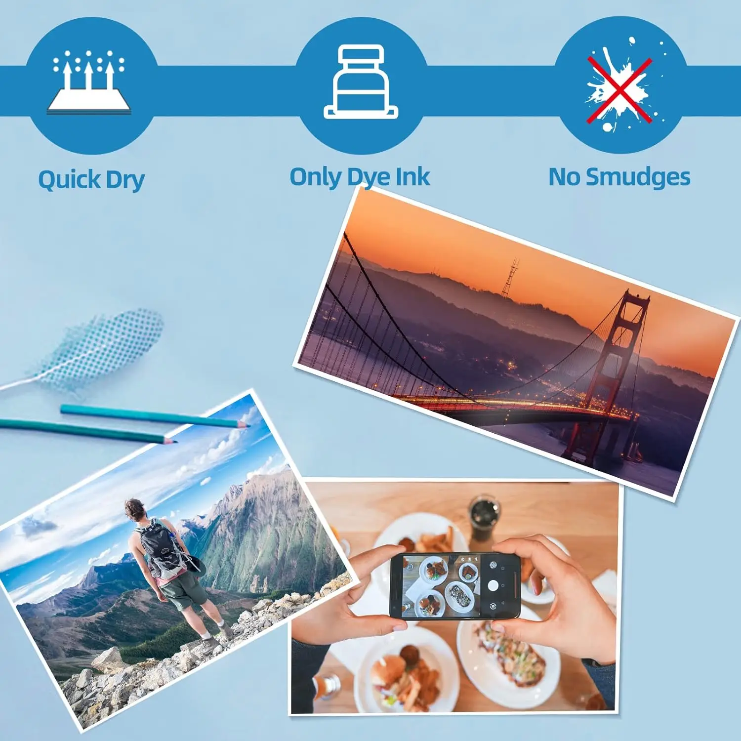 A4 100 Blatt Glänzendes Fotopapier 160 g/m² 120 g Wasserfestes – Bild 5