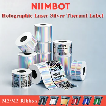 NIIMBOT M2 M3 Carbon-Farbband Laser Silber Thermotransfer-Aufkleber Outdoor Wasserdichter
