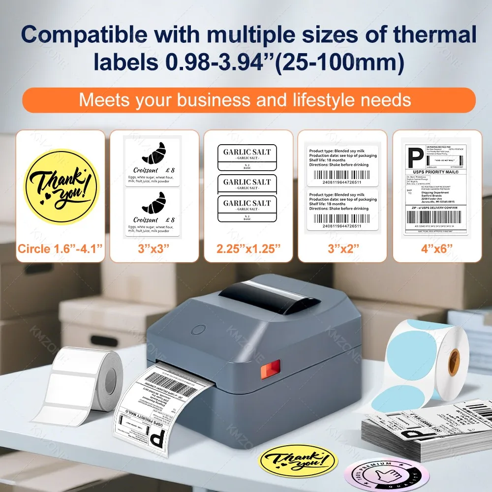 10 cm Thermo-Etikettenaufkleber Frachtbriefdrucker 1D 2D Barcodes – Bild 4
