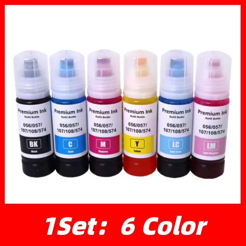 108 Nachfülltinte passend für Epson L8050 L18050 L8058 L18058 Drucker 70ml/Flasche Tinten-Nachfüllset