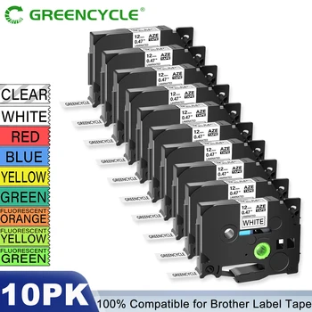 Etikettenband passend für Brother TZ Tze-231 131 631 6/9/12 mm laminierte Etikettenkassette (5 Stück)