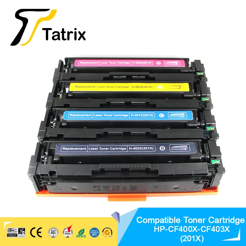 Tatrix Premium Laser Farbe Toner Patrone CF400X CF401X CF402X CF403X 201X passend für HP M252dn/ 252n/MFP