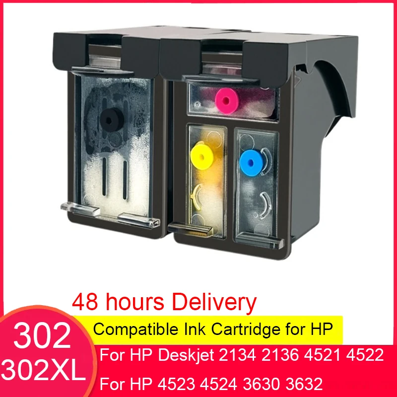 Nachfüllbare Tintenpatrone HP302 HP302xl als Ersatz passend für HP Deskjet 2134 2136 4521 4522 4523 4524 3630