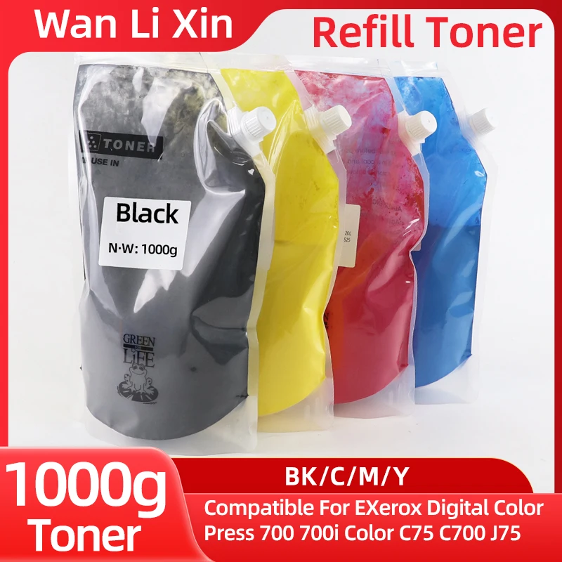1000g, kompatibles Tonerpulver passend für Xerox 700 C75 J75 700i C700 Farbkopierer Nachfülltoner CMYK