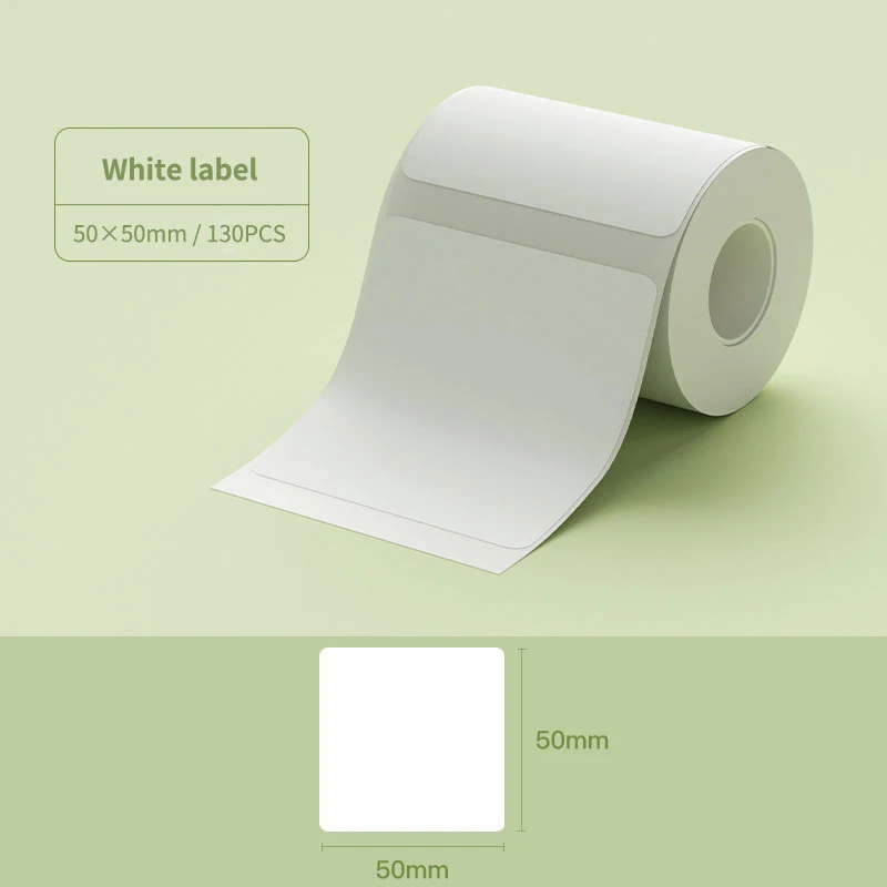Weißes quadratisches Etikett 50 x 50 mm/150 Stück M110 M200 M220 Thermoklebeetikettenrolle