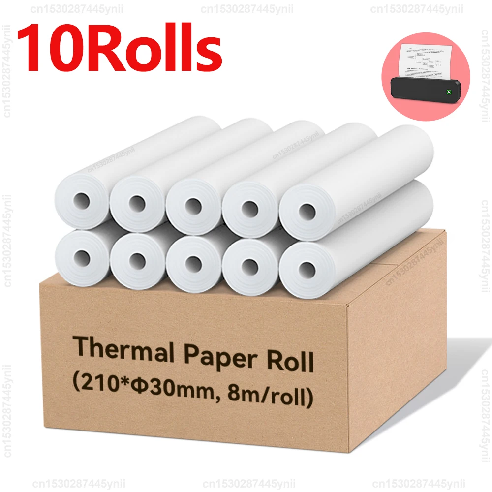 3/5/10 Rollen A4 Thermopapier, ölbeständig, wasserfest, Thermodruckpapier, 210 x 30 mm, passend für A4 A40/X8