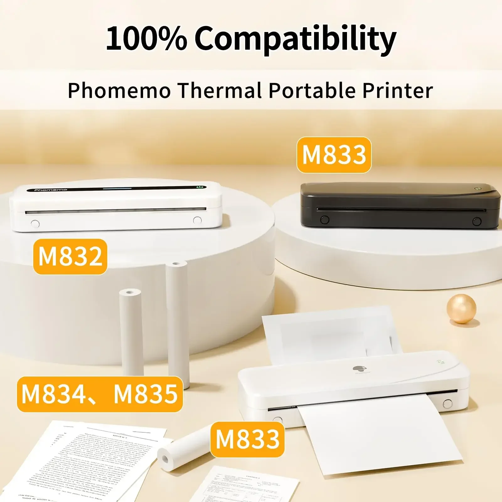 Phomemo Thermopapier 50/80/110 mm A4 Letter-Format M08F M832 M834 M835 – Bild 5