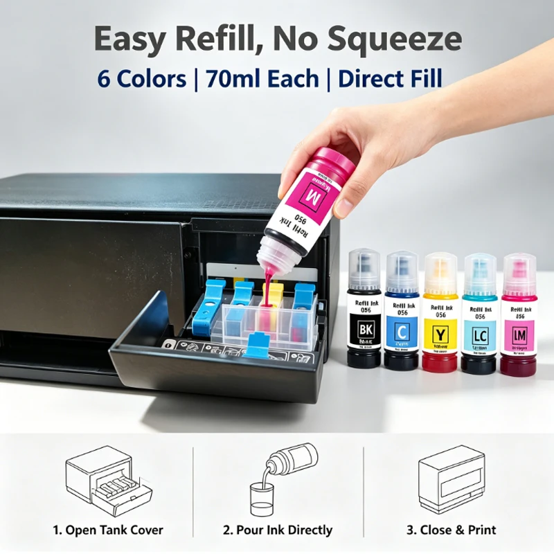 Passend für Epson 056 Tintenflasche 056 Nachfülltinte für Epson L8058 – Bild 4